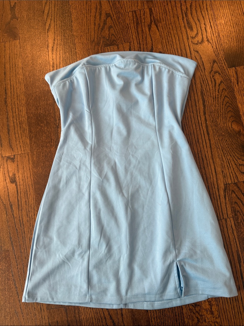 Kendall & Kylie Strapless Light Blue Mini Dress